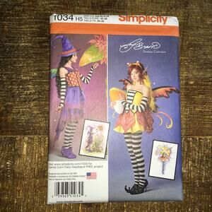 Simplicity Sewing Pattern 1034 Fantasy Fairy Costume Cosplay Candy 6-14 UNCUT